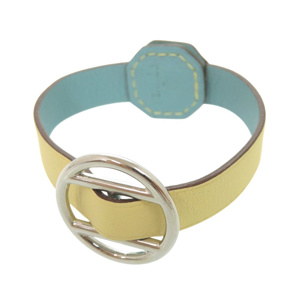 Hermes Petit Ash Bracelet Veau Swift Yellow Light Blue