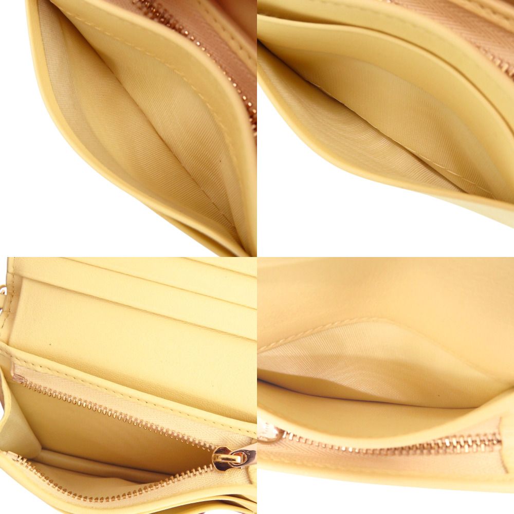 Dior Cannage Lady Calf Yellow Bifold Wallet Handbag — view 6