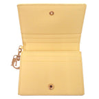 Dior Cannage Lady Calf Yellow Bifold Wallet Handbag — view 4