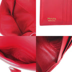 Prada Triangle Logo Saffiano Leather Red Bi Foldwallet — view 6