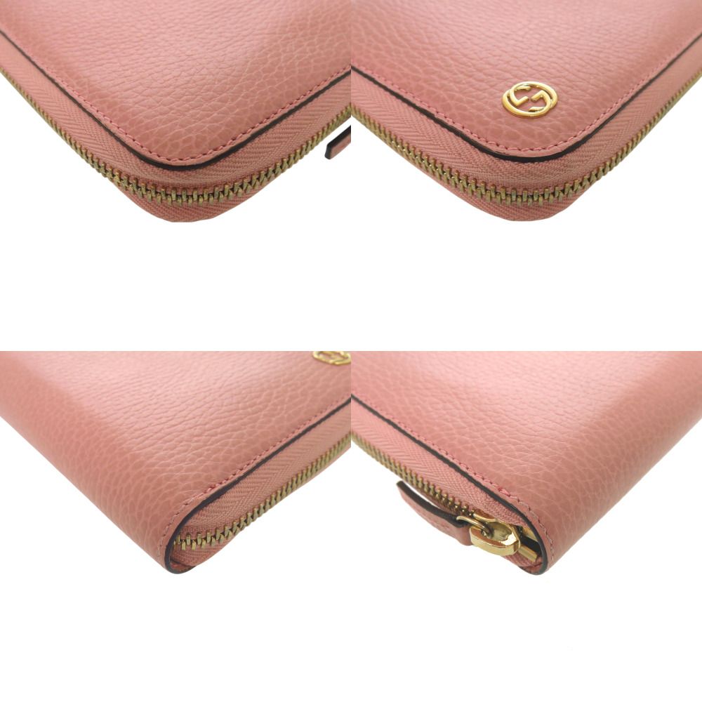 Gucci Zip Around Interlocking Wallet Calf Pink — view 3
