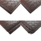 Bottega Veneta Intrecciato Leather Brown Bifold Wallet Billfold — view 3