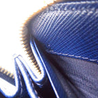 Prada Saffiano Triangle Leather Shoulder Wallet Coin Case Navy — view 8