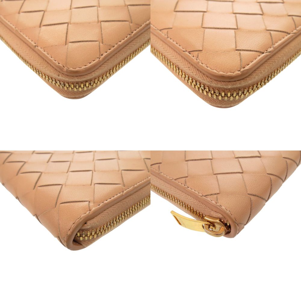 Bottega Veneta Zip Around Maxi Intrecciato Leather Beige Wallet — view 3