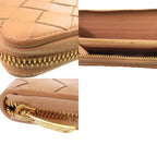 Bottega Veneta Zip Around Maxi Intrecciato Leather Beige Wallet — view 8