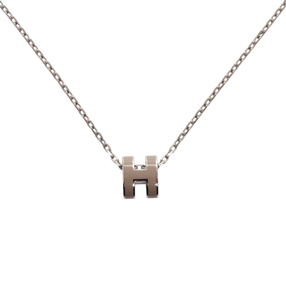 Hermes Mini Pop ST 02 63 Metal Gray Necklace