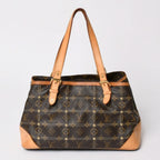 Louis Vuitton Rivet Handbag Monogram Leather Brown Gold — view 2