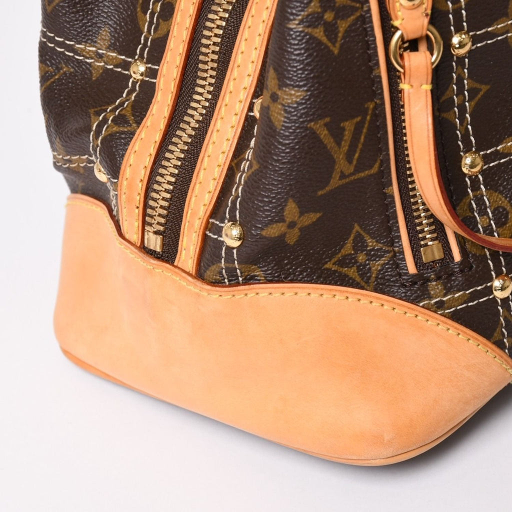 Louis Vuitton Rivet Handbag Monogram Leather Brown Gold — view 5