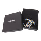 Chanel CC Logo Brooch Denim Metal Blue — view 2