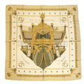Hermes Carre 90 Scarf Vue du Carosse de Queen's Coronation Silk Beige