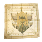 Hermes Carre 90 Scarf Vue du Carosse de Queen's Coronation Silk Beige — view 2