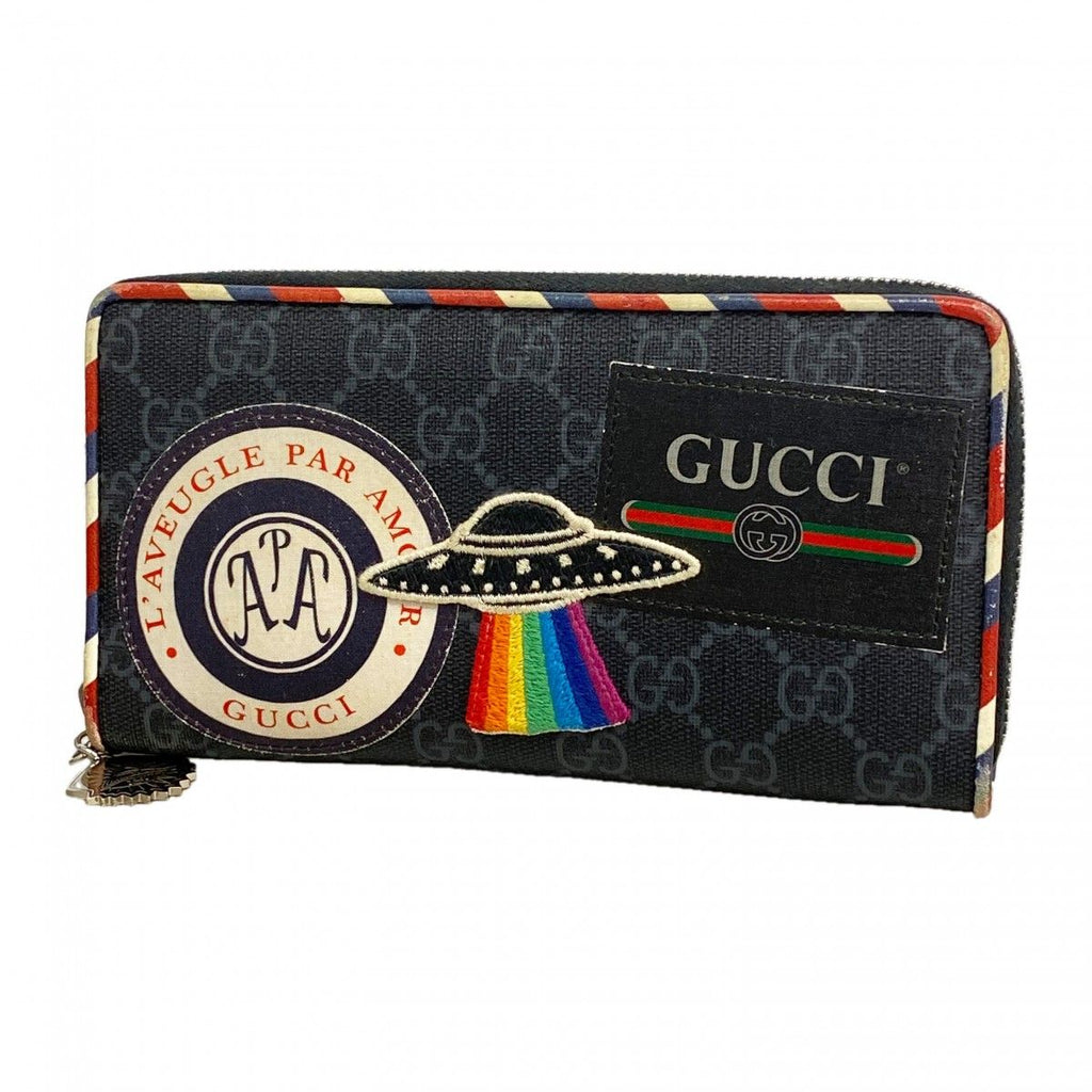 Gucci Wallet GG Supreme Black Silver