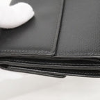 Chanel Trifold Wallet Coco Button Leather Black Champagne Gold — view 7
