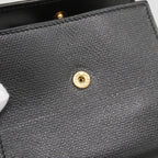 Chanel Trifold Wallet Coco Button Leather Black Champagne Gold — view 9