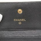 Chanel Trifold Wallet Coco Button Leather Black Champagne Gold — view 4