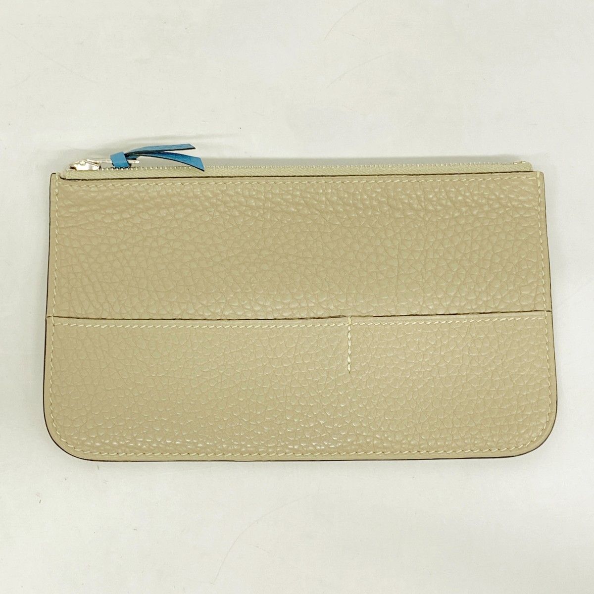 Hermes Wallet Dogon GM Togo Blue Jean Etoupe Silver — view 9