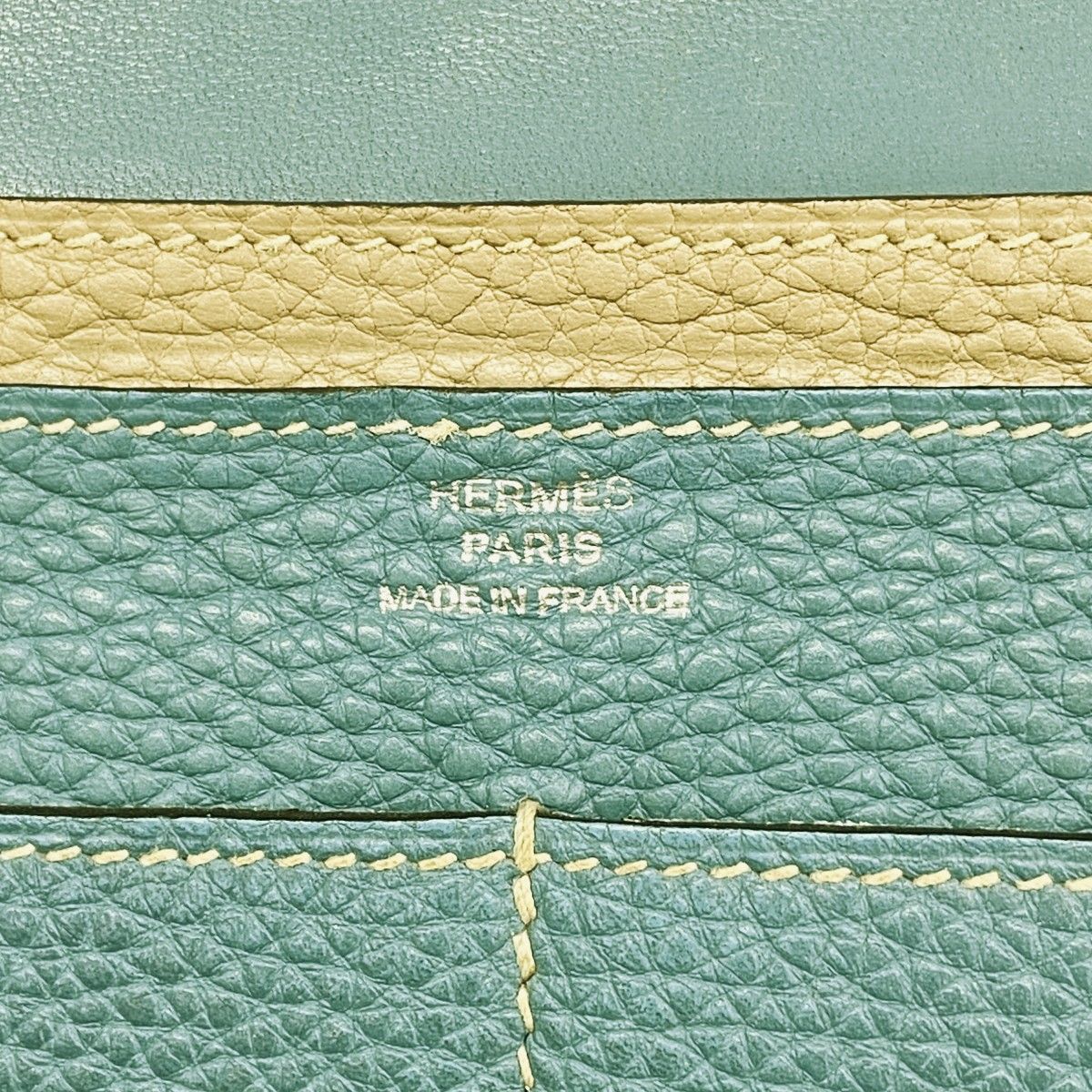 Hermes Wallet Dogon GM Togo Blue Jean Etoupe Silver — view 4