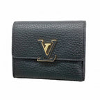 Louis Vuitton Trifold Wallet Taurillon Portefeuille Capucines XS Noir