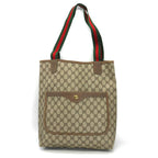 Gucci Tote Shoulder Bag GG Supreme Sherry Leather Vintage
