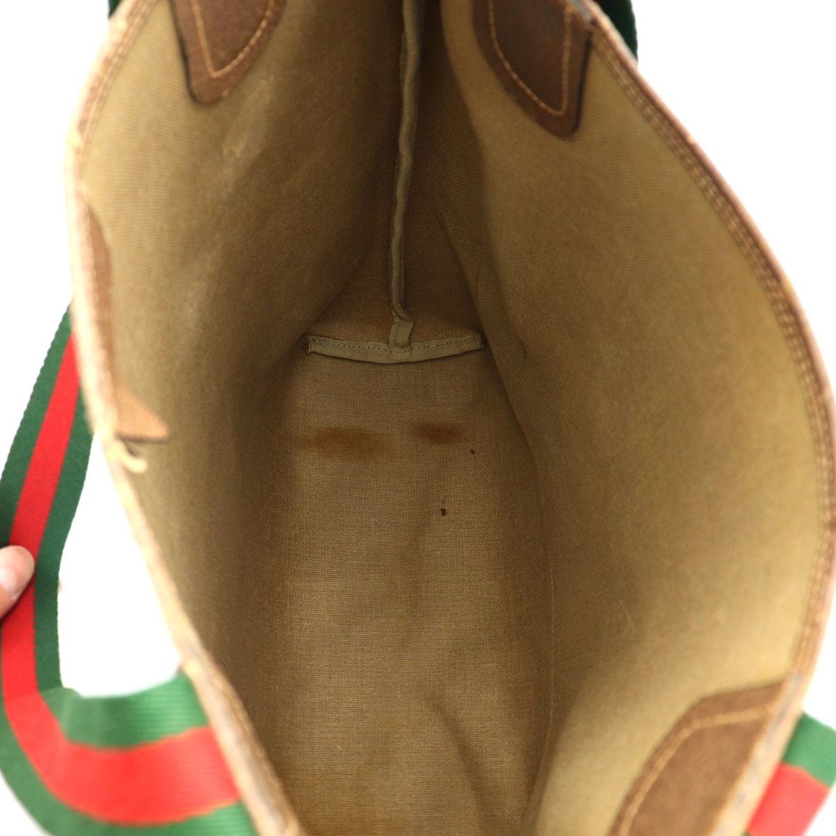 Gucci Tote Shoulder Bag GG Supreme Sherry Leather Vintage — view 5