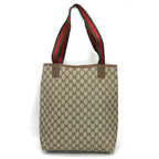 Gucci Tote Shoulder Bag GG Supreme Sherry Leather Vintage — view 2