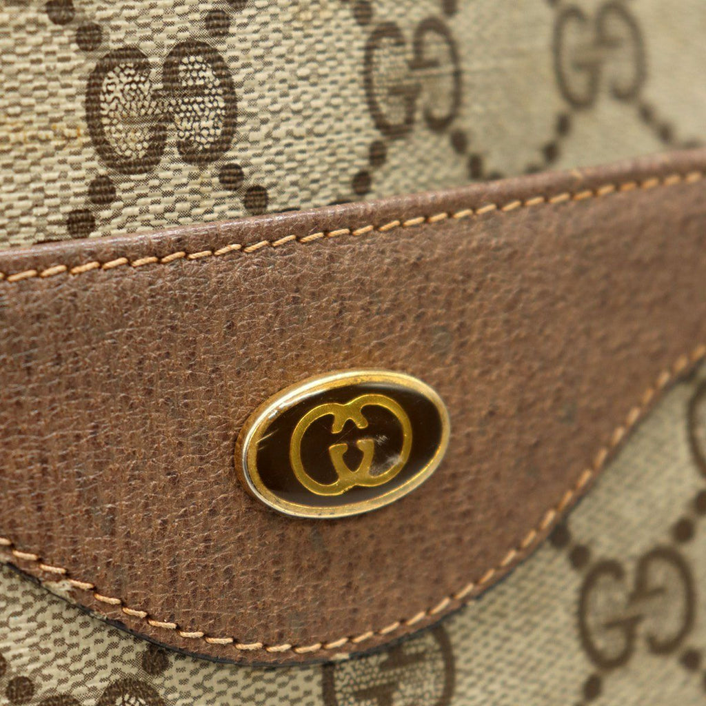 Gucci Tote Shoulder Bag GG Supreme Sherry Leather Vintage — view 3