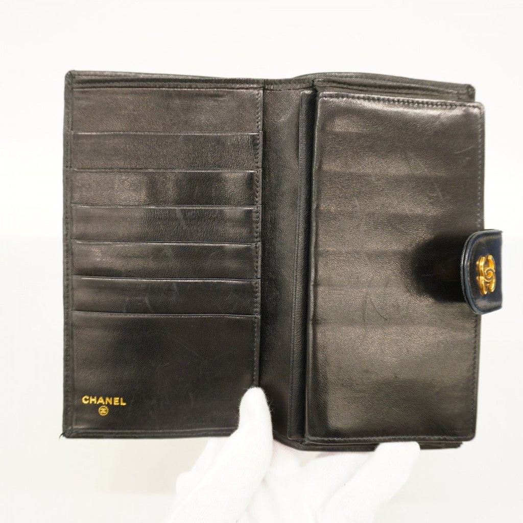 Chanel Wallet Bicolor Lambskin Black Gold — view 4