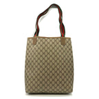 Gucci Tote Shoulder Bag GG Supreme Sherry Leather Vintage — view 2