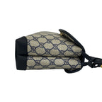 Gucci Vintage GG Logo Pattern Leather Mini Shoulder Bag Pochette Crossbody Navy — view 6