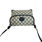 Gucci Vintage GG Logo Pattern Leather Mini Shoulder Bag Pochette Crossbody Navy — view 4
