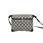 Gucci Vintage GG Logo Pattern Leather Mini Shoulder Bag Pochette Crossbody Navy — view 3