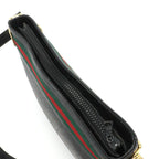 Gucci Vintage Shoulder Bag Leather Sherry Black — view 7