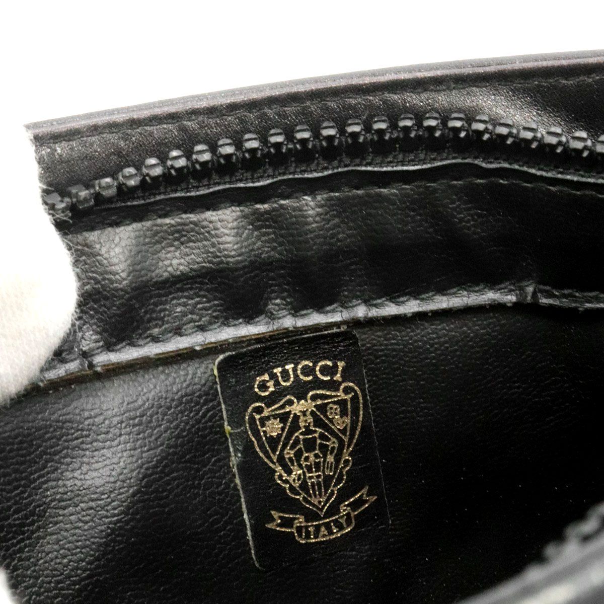 Gucci Vintage Shoulder Bag Leather Sherry Black — view 9