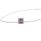 Hermes Cage D'h Cube Wire Necklace Silver Pink — view 4