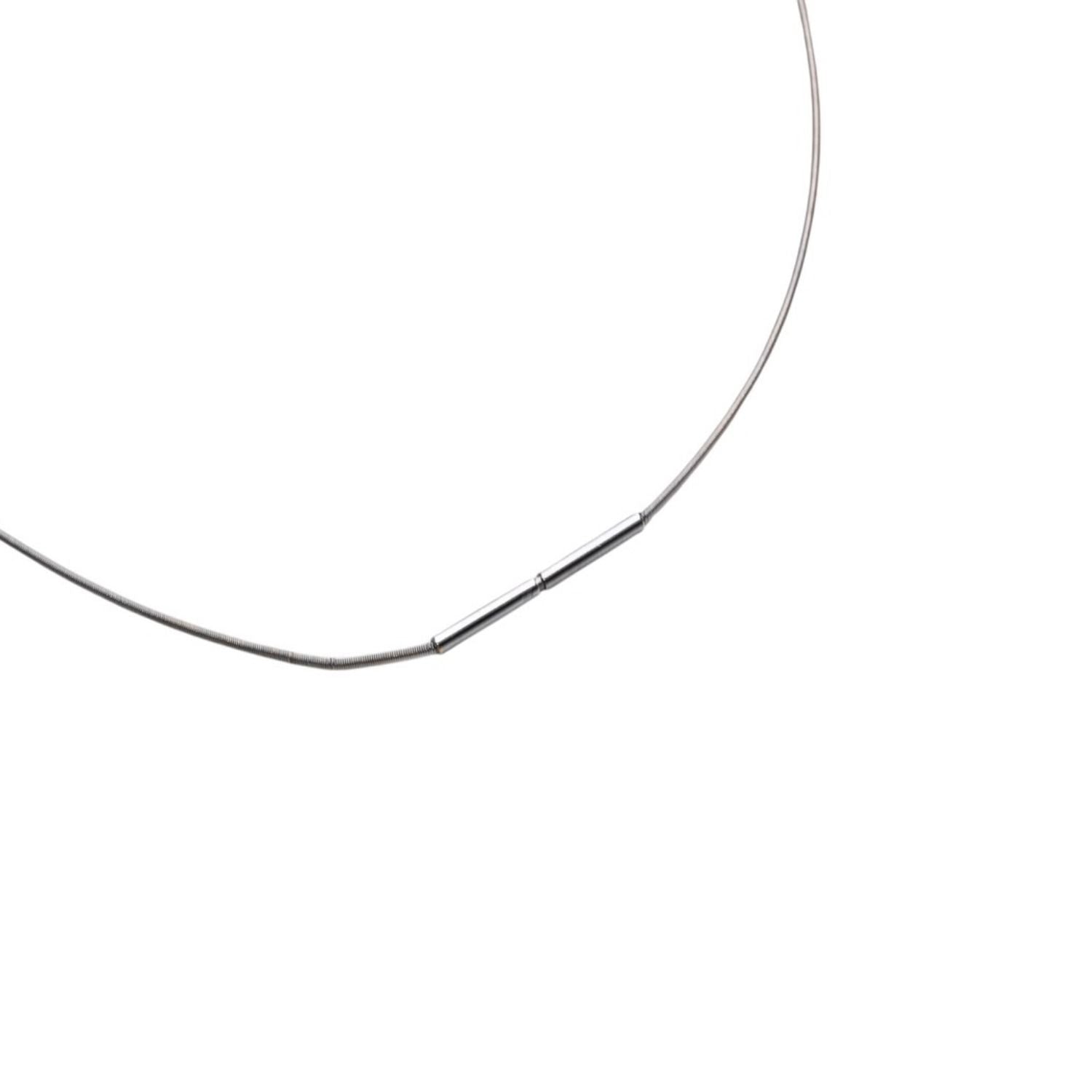 Hermes Cage D'h Cube Wire Necklace Silver Pink — view 7