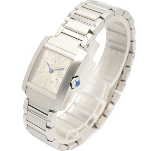 Cartier Watch Tank Francaise SM Silver Stainless Steel — view 2