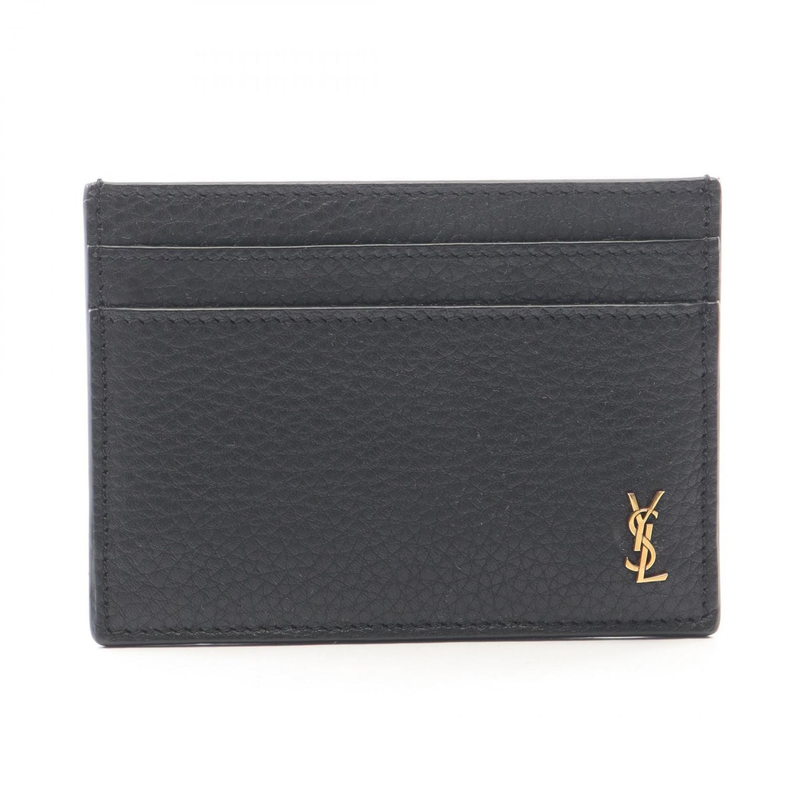Saint Laurent Paris Card Case Tiny Cassandra Black Leather Holder
