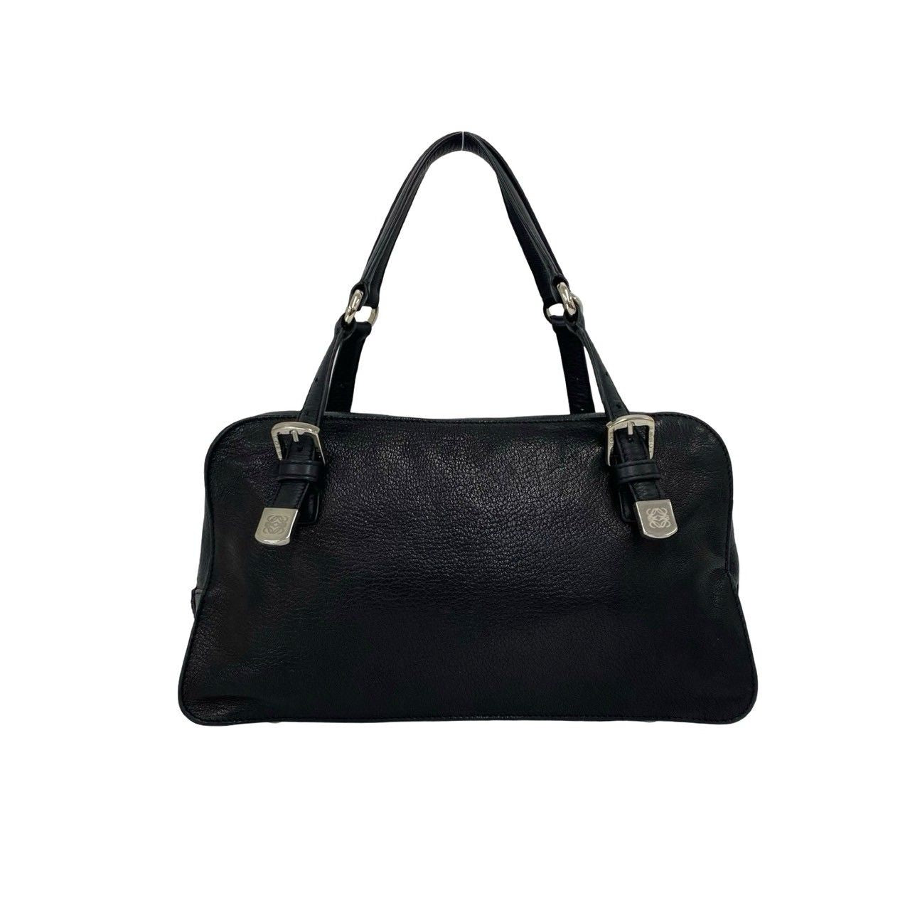 Loewe Anagram Studs Logo Leather Mini Tote Boston Bag Black — view 3
