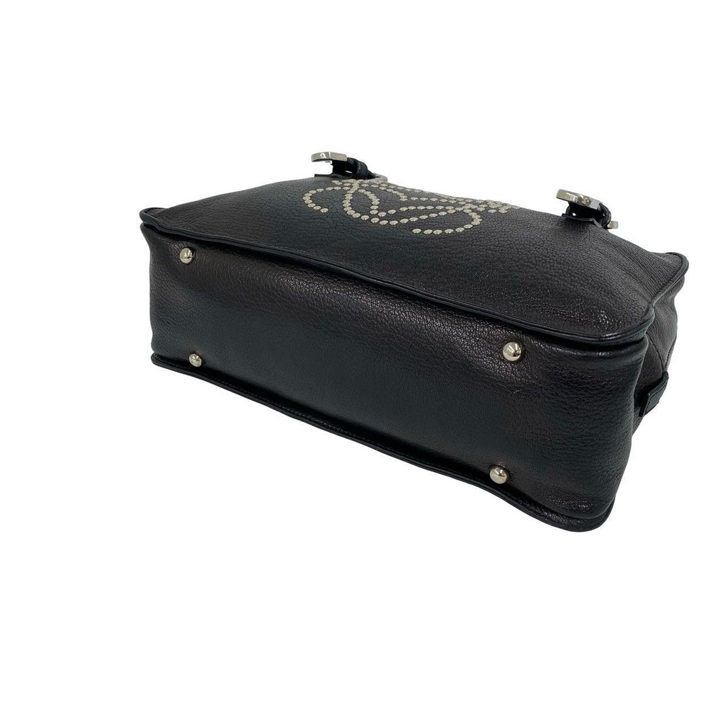 Loewe Anagram Studs Logo Leather Mini Tote Boston Bag Black — view 8