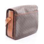 Celine Shoulder Bag Macadam Dark Brown Canvas Leather — view 2
