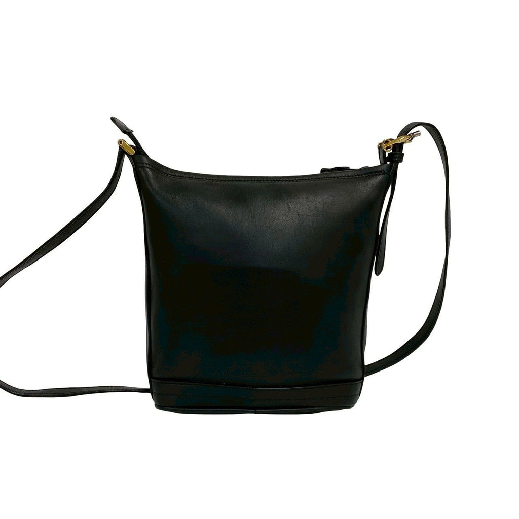 Gucci Vintage GG Logo Leather Shoulder Bag Crossbody Pochette Black — view 3