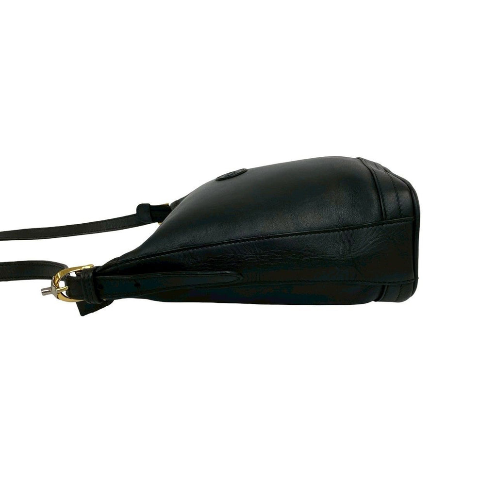 Gucci Vintage GG Logo Leather Shoulder Bag Crossbody Pochette Black — view 5