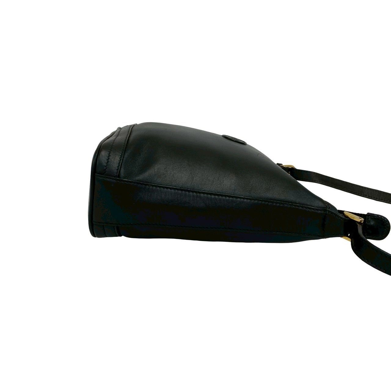 Gucci Vintage GG Logo Leather Shoulder Bag Crossbody Pochette Black — view 6