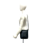 Gucci Vintage GG Logo Leather Shoulder Bag Crossbody Pochette Black — view 2