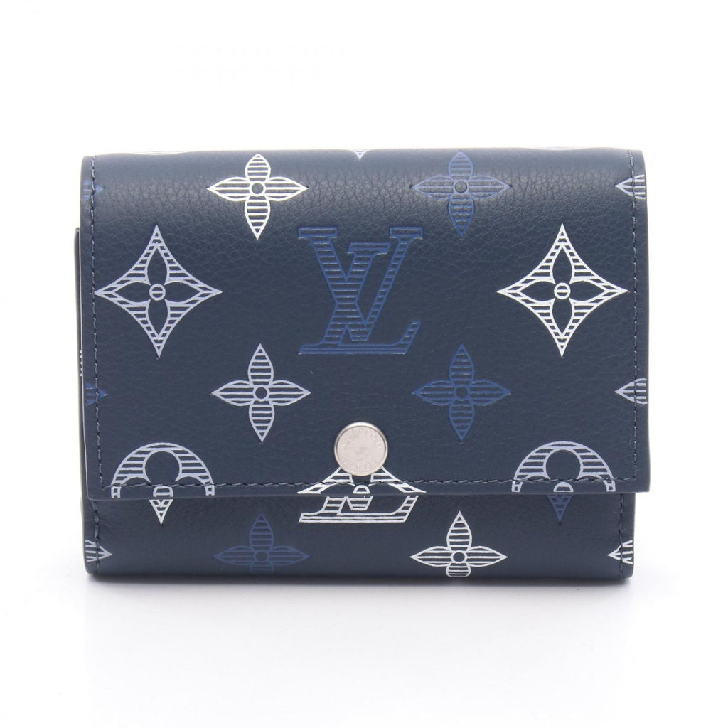 Louis Vuitton Trifold Wallet Victor Blue Navy Leather