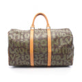 Louis Vuitton Boston Bag Keepall 50 Bag Khaki Canvas Leather