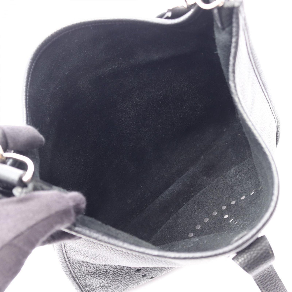 Hermes Shoulder Bag Evelyne 3 Trois GM Black Leather — view 3