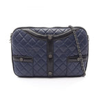 Chanel Shoulder Bag Girl Navy Black Lambskin Chain