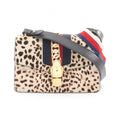 Gucci Shoulder Bag Sylvie Small Web Line 2-Way Beige Leather
