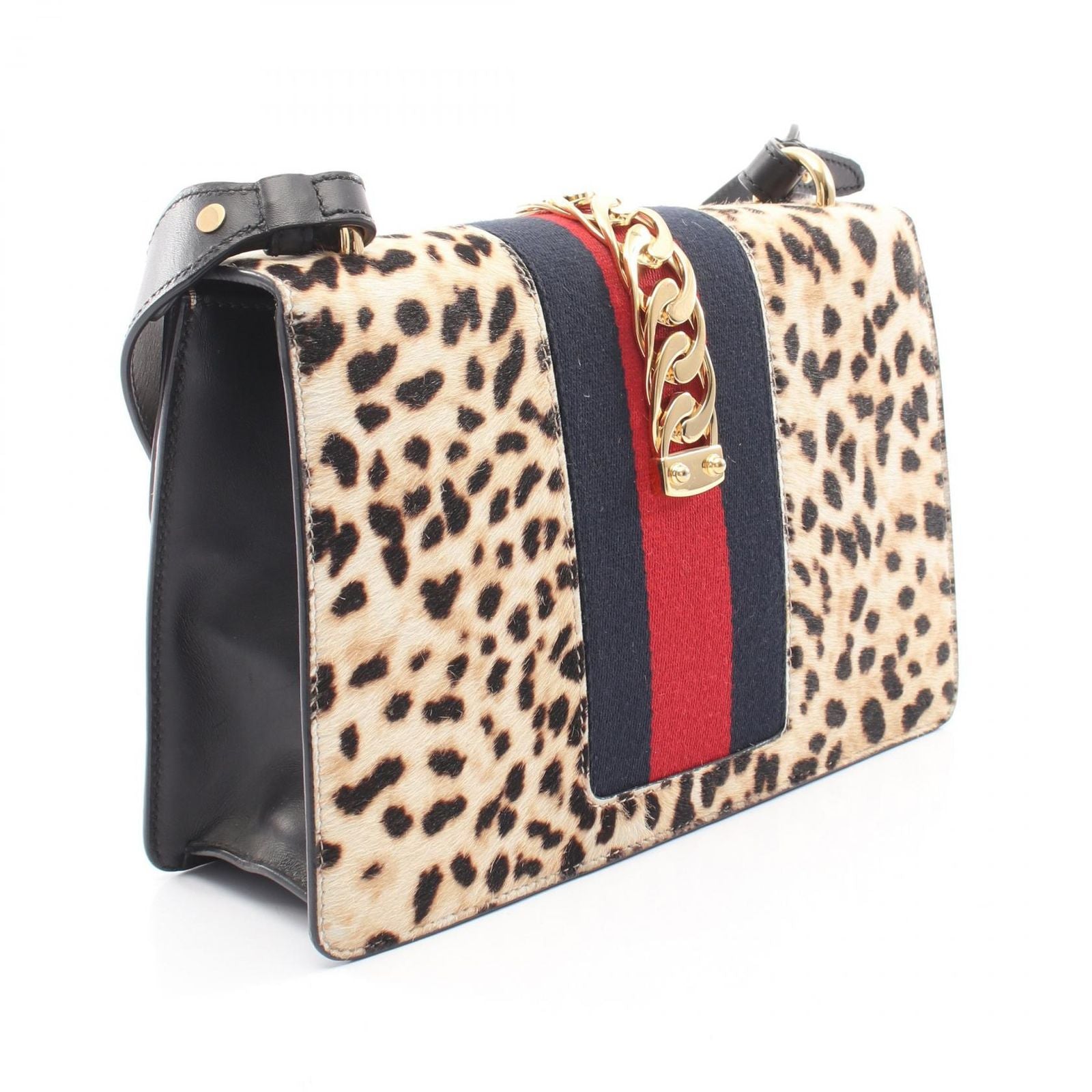Gucci Shoulder Bag Sylvie Small Web Line 2-Way Beige Leather — view 2